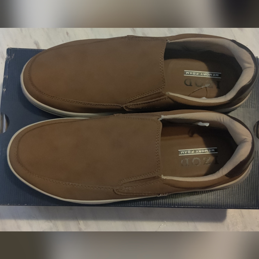 🩵 Limited Time Sale🩵 IZOD Men's Tan Brown Slip-On Memory Foam - Picture 3 of 5